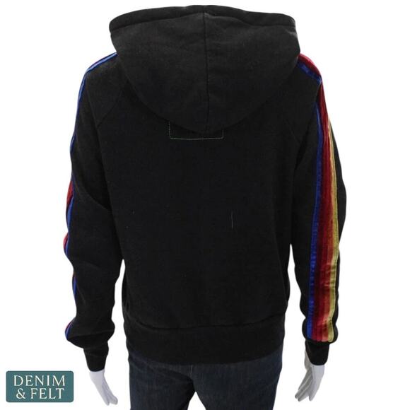Aviator Nation Rainbow Velvet Stripe Ninja Hoodie Sz XS w/ Thumb Holes | RARE!! - Picture 9 of 15